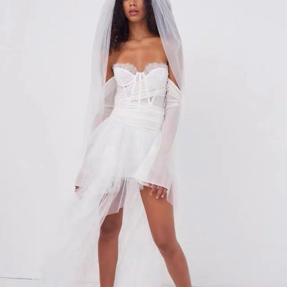 For Love And Lemons White Bustier Gown